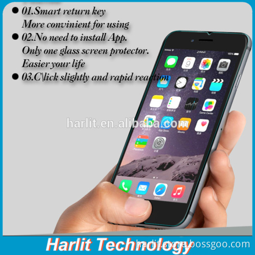 Smart Return Key Tempered Glass Screen Protector for iPhone 6/ iPhone 6 Plus with Virtual Back Button Key